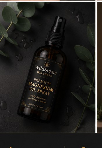 Evening relaxation scene with magnesium oil and eucalyptus