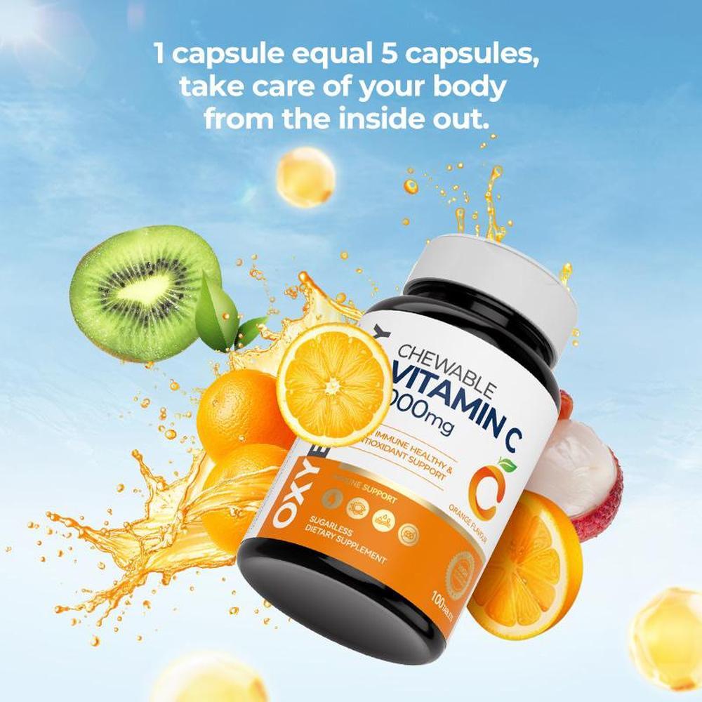 OXYENERGY Chewable Vitamin C – 1000mg Daily Immune & Beauty Boost - WildSteam Wellness